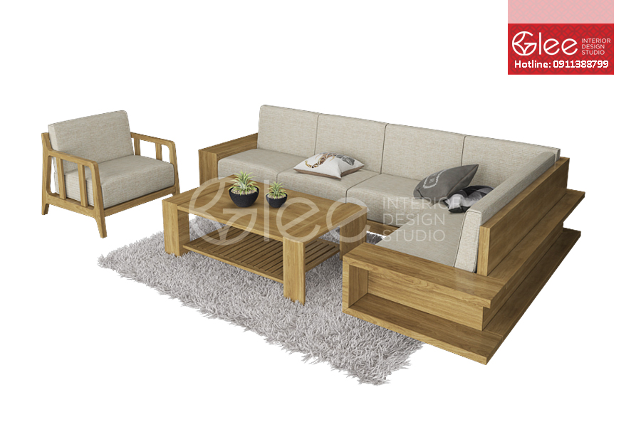 Sofa gỗ phòng khách đẹp, sofa phong khach dep